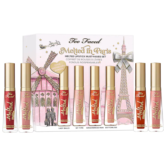 Too Faced Melted In Paris Mini Melted Matte Lipstick Set
