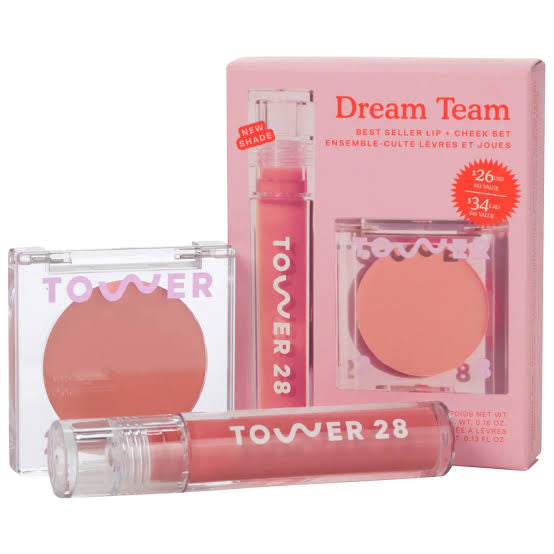 Tower 28 Beauty Dream Team Lip Gloss + Cream Blush Set